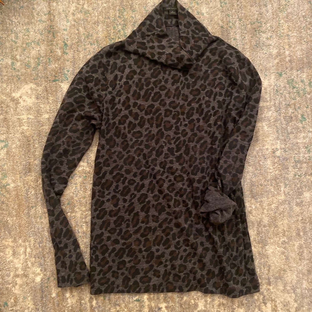 Ann Taylor Leopard Turtleneck